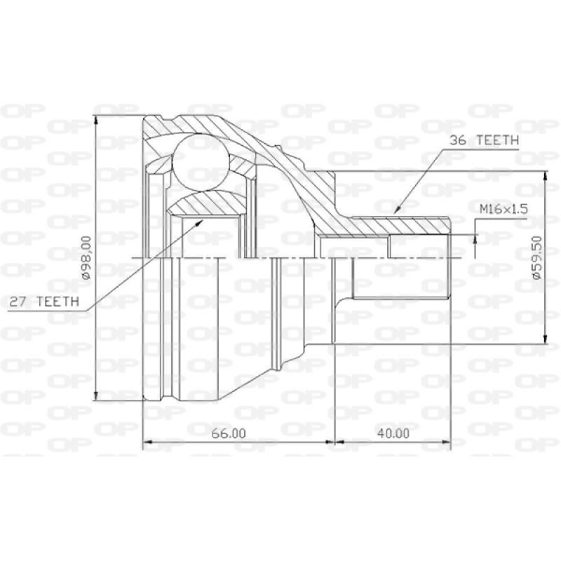 Embout de cardan avant (kit de réparation) OPEN PARTS CVJ5536.10 - Visuel 1