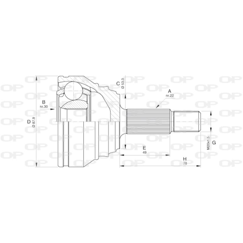 Embout de cardan avant (kit de réparation) OPEN PARTS CVJ5539.10 - Visuel 1