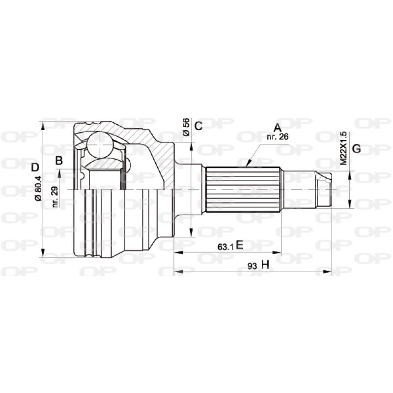 Embout de cardan avant (kit de réparation) OPEN PARTS CVJ5554.10 - Visuel 1