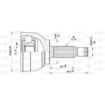 Embout de cardan avant (kit de réparation) OPEN PARTS OEM MB526774