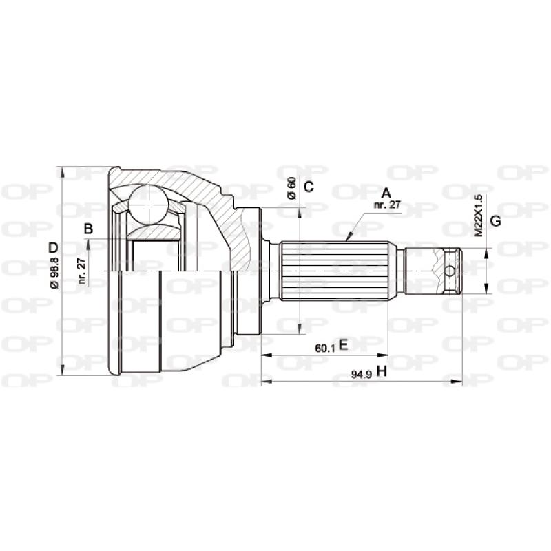 Embout de cardan avant (kit de réparation) OPEN PARTS CVJ5561.10 - Visuel 1