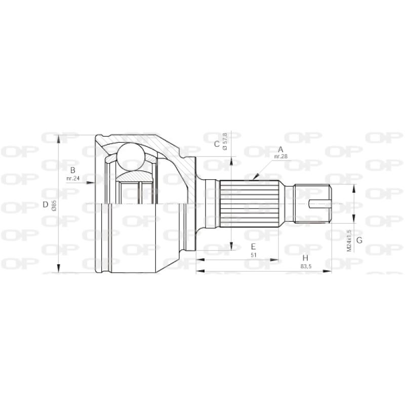 Embout de cardan avant (kit de réparation) OPEN PARTS CVJ5567.10 - Visuel 1
