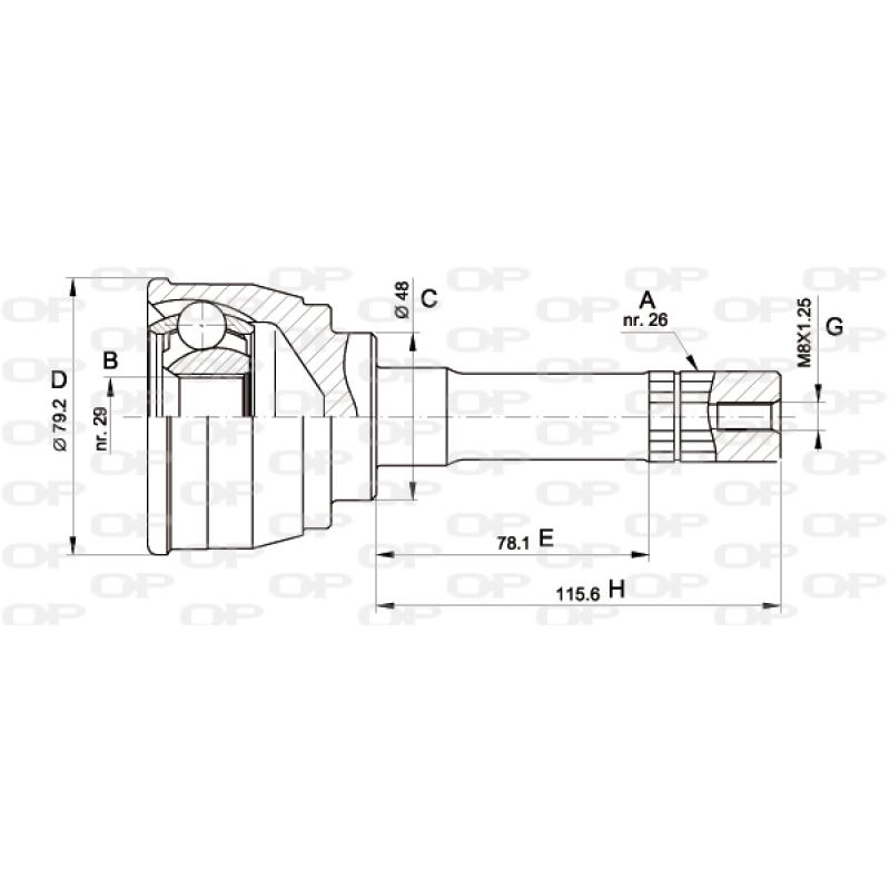 Embout de cardan avant (kit de réparation) OPEN PARTS CVJ5568.10 - Visuel 1