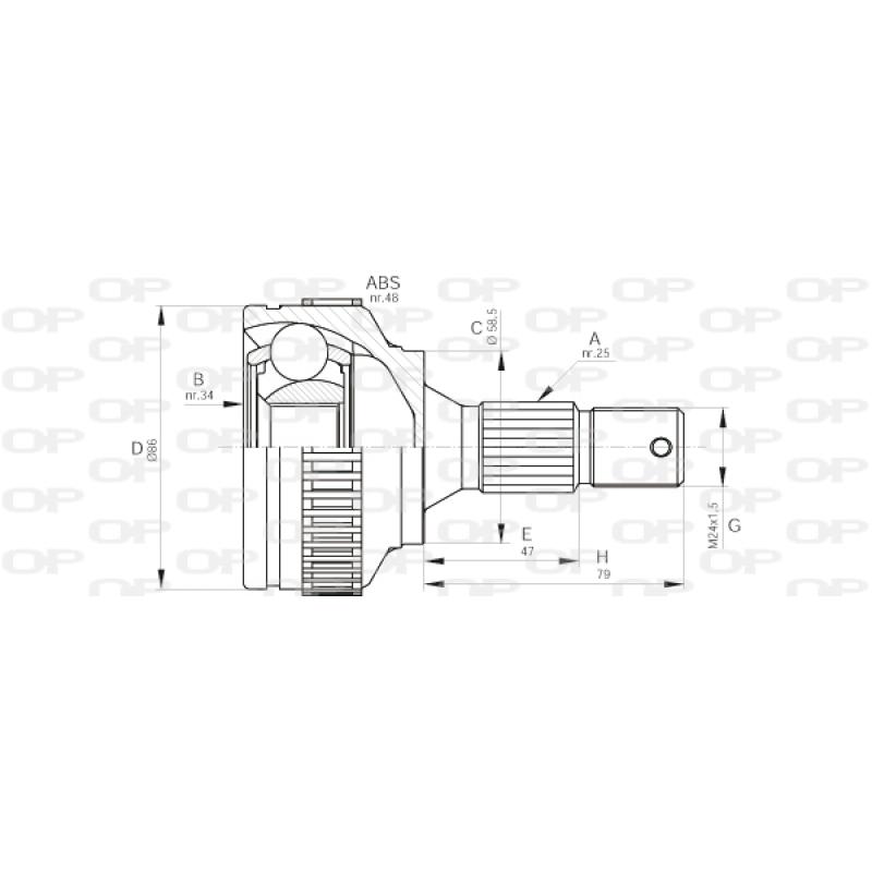 Embout de cardan avant (kit de réparation) OPEN PARTS CVJ5593.10 - Visuel 1