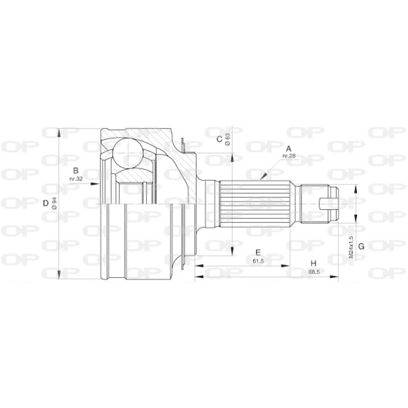 Embout de cardan avant (kit de réparation) OPEN PARTS CVJ5606.10 - Visuel 1