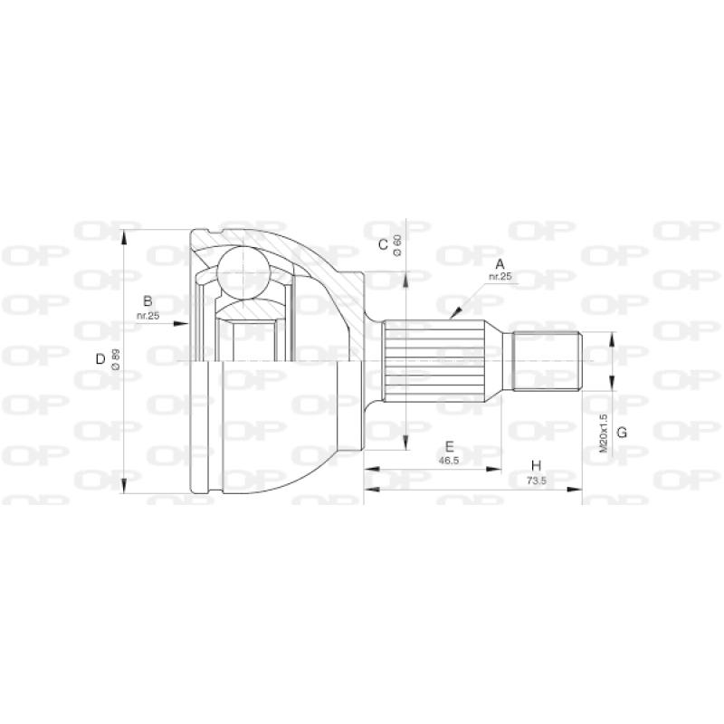 Embout de cardan avant (kit de réparation) OPEN PARTS CVJ5628.10 - Visuel 1