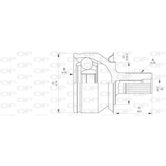 Embout de cardan avant (kit de réparation) OPEN PARTS OEM FGY125500A