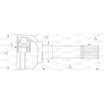 Embout de cardan avant (kit de réparation) OPEN PARTS [CVJ5631.10]