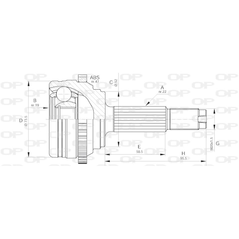 Embout de cardan avant (kit de réparation) OPEN PARTS CVJ5645.10 - Visuel 1