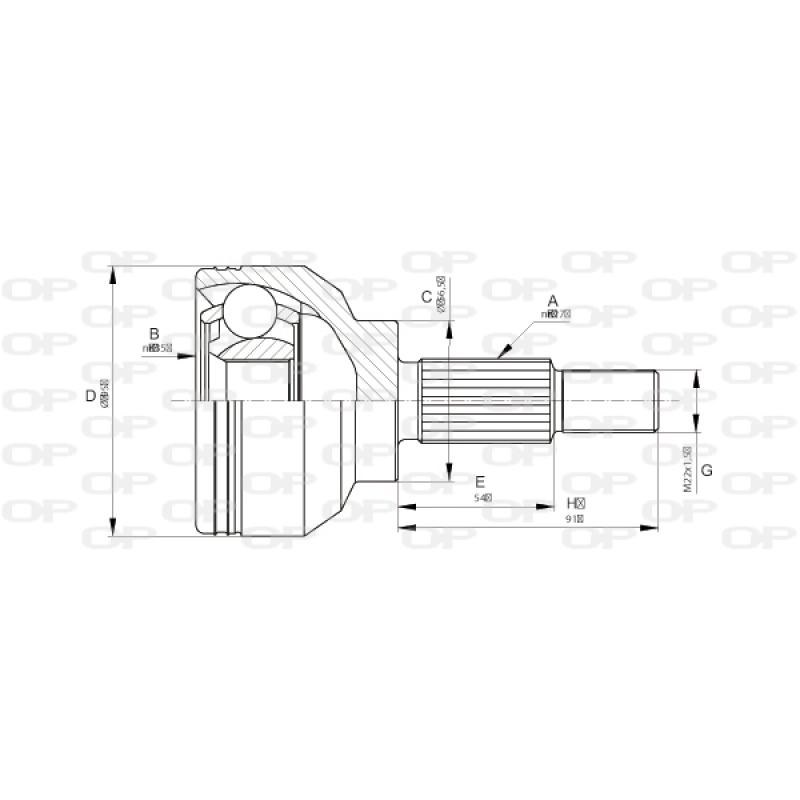 Embout de cardan avant (kit de réparation) OPEN PARTS CVJ5663.10 - Visuel 1