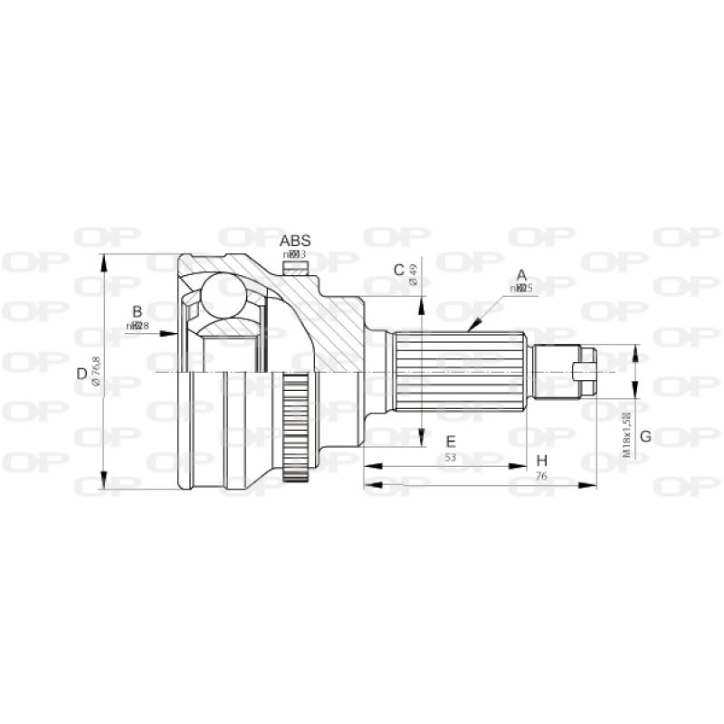 Embout de cardan avant (kit de réparation) OPEN PARTS CVJ5675.10 - Visuel 1
