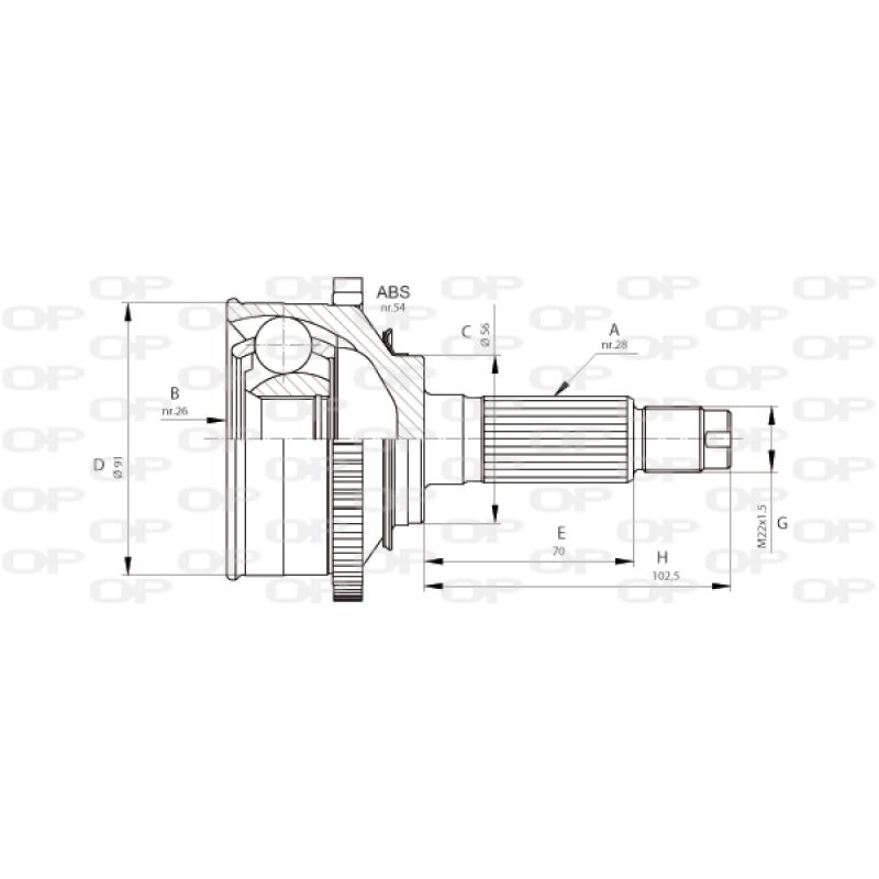 Embout de cardan avant (kit de réparation) OPEN PARTS CVJ5686.10 - Visuel 1