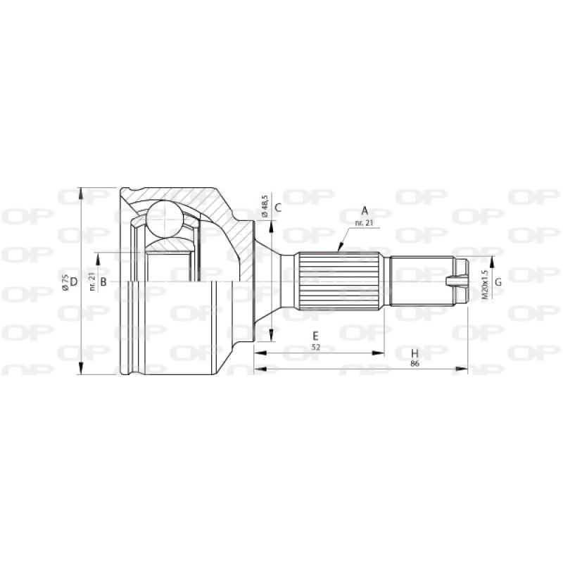 Embout de cardan avant (kit de réparation) OPEN PARTS CVJ5692.10 - Visuel 1