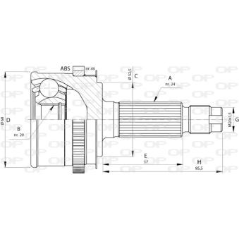 Embout de cardan avant (kit de réparation) OPEN PARTS OEM 4950007060
