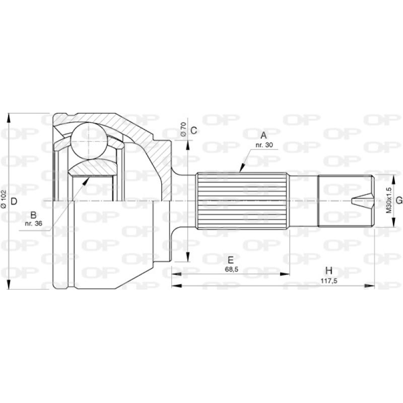 Embout de cardan avant (kit de réparation) OPEN PARTS CVJ5731.10 - Visuel 1
