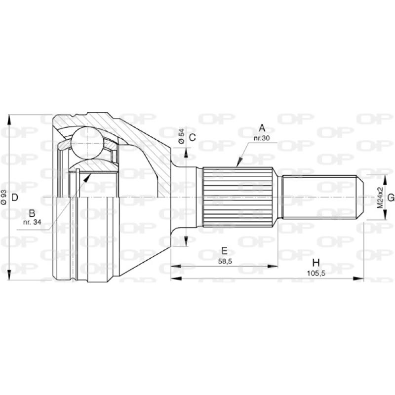 Embout de cardan avant (kit de réparation) OPEN PARTS CVJ5737.10 - Visuel 1