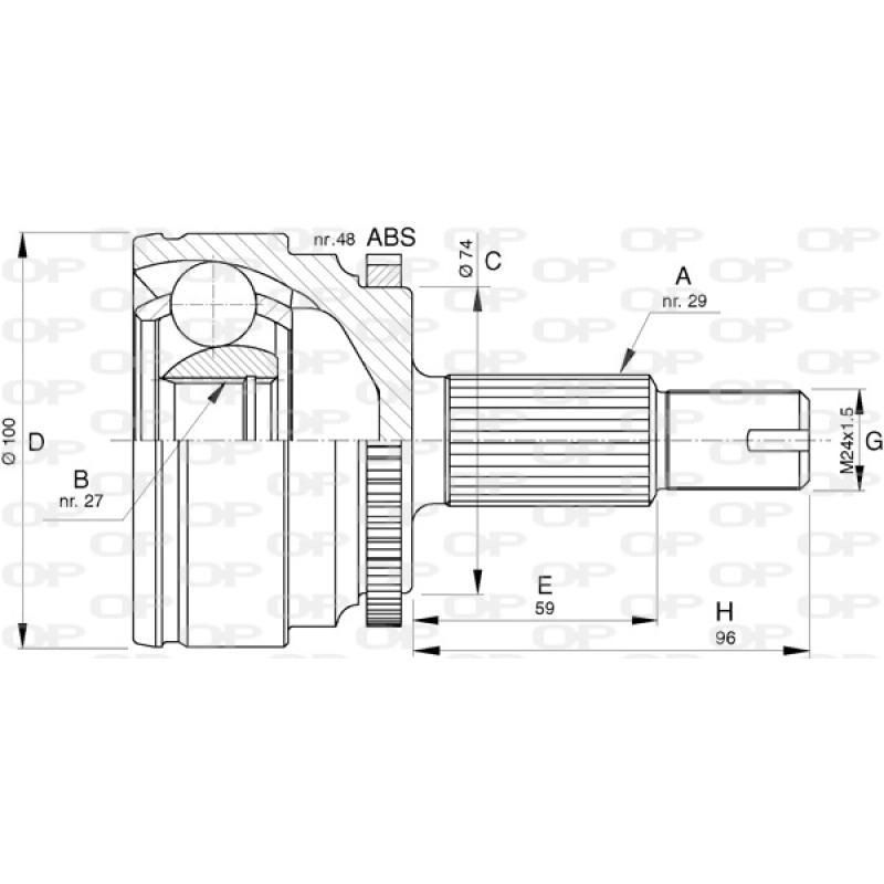 Embout de cardan avant (kit de réparation) OPEN PARTS CVJ5738.10 - Visuel 1