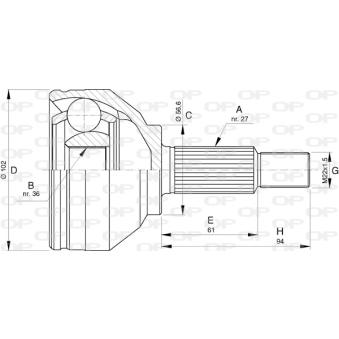 Embout de cardan avant (kit de réparation) OPEN PARTS OEM 8200776535