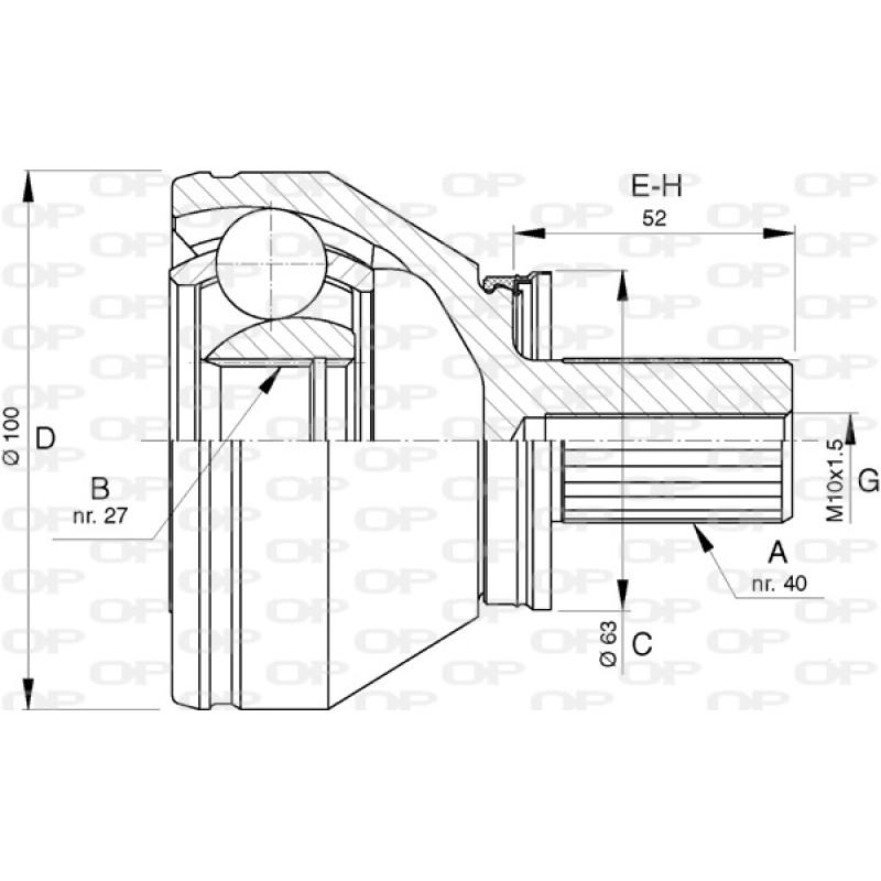 Embout de cardan avant (kit de réparation) OPEN PARTS CVJ5744.10 - Visuel 1