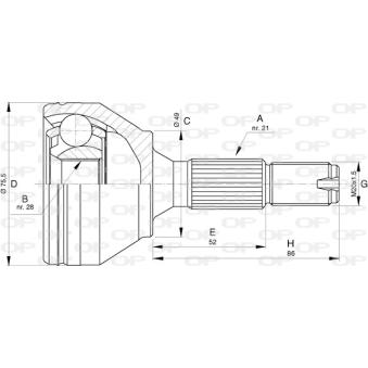 Embout de cardan avant (kit de réparation) OPEN PARTS [CVJ5745.10]