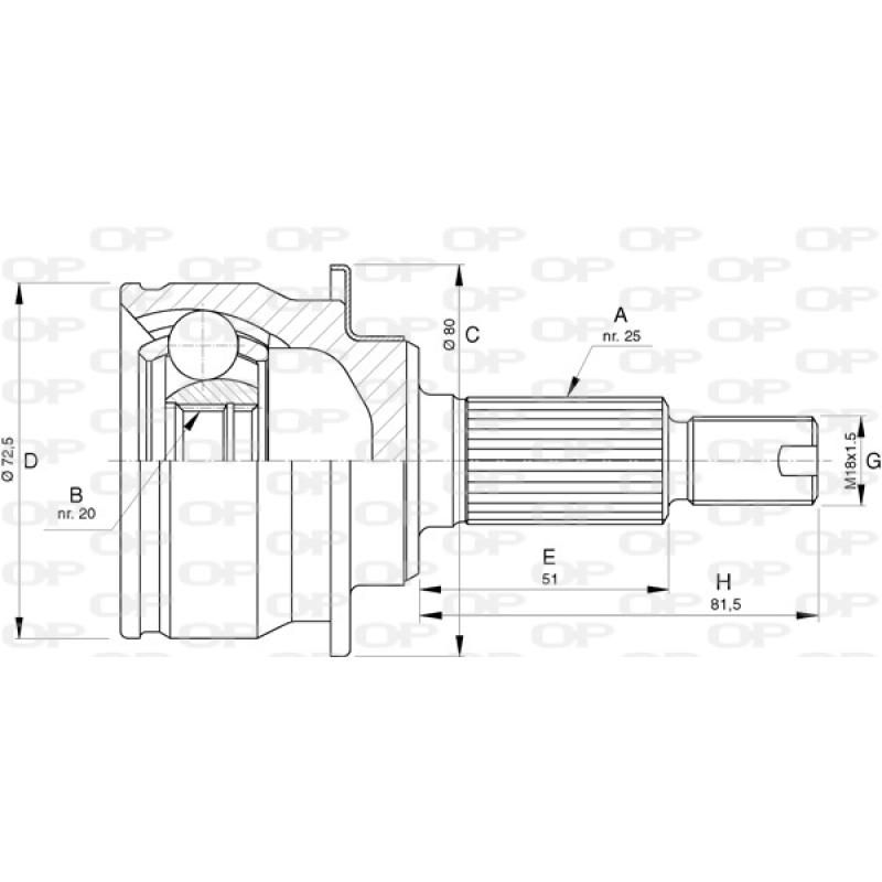 Embout de cardan avant (kit de réparation) OPEN PARTS CVJ5748.10 - Visuel 1