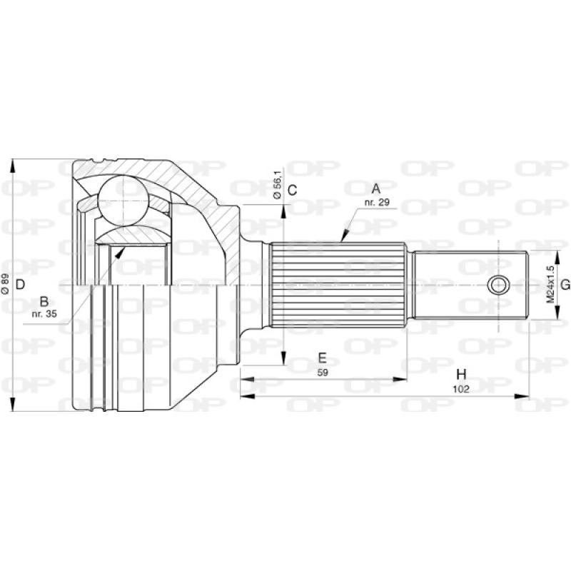 Embout de cardan avant (kit de réparation) OPEN PARTS CVJ5754.10 - Visuel 1