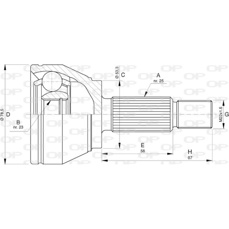 Embout de cardan avant (kit de réparation) OPEN PARTS CVJ5757.10 - Visuel 1