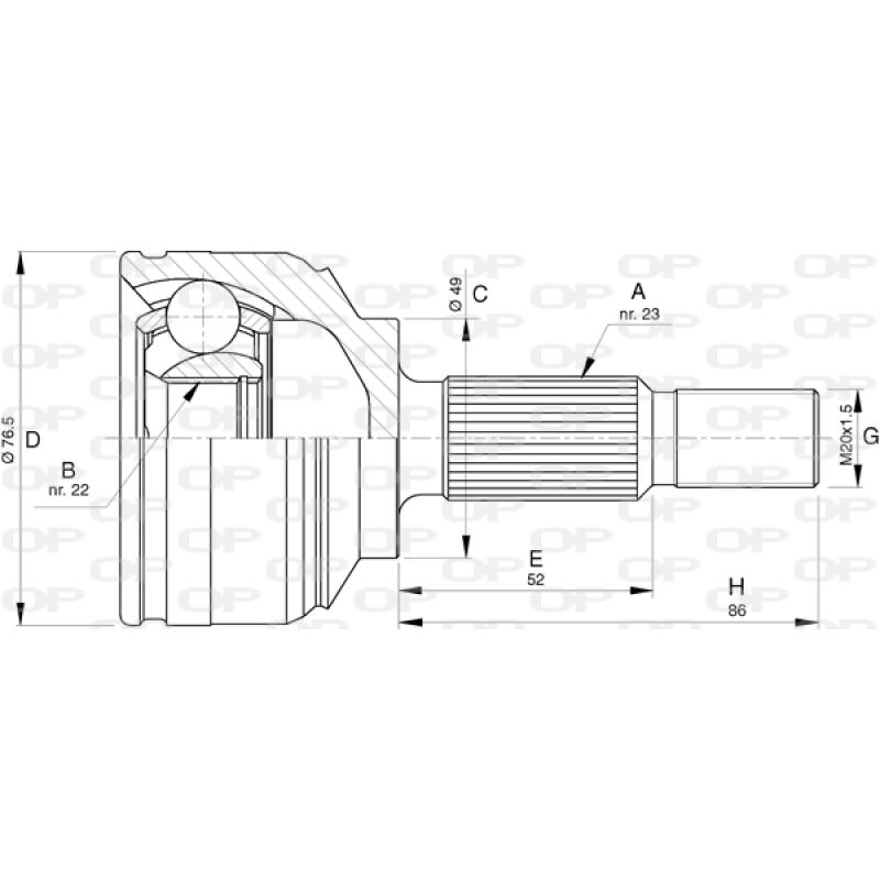 Embout de cardan avant (kit de réparation) OPEN PARTS CVJ5763.10 - Visuel 1