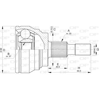 Embout de cardan avant (kit de réparation) OPEN PARTS OEM A1643301901