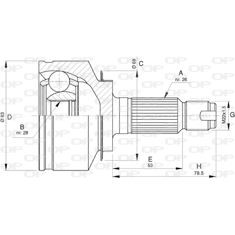 Embout de cardan avant (kit de réparation) OPEN PARTS CVJ5776.10 - Visuel 1