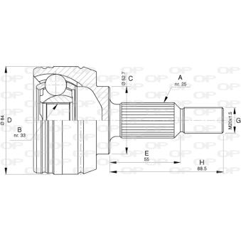Embout de cardan avant (kit de réparation) OPEN PARTS CVJ5794.10 pour VOLKSWAGEN MULTIVAN 1.5 DCI - 110cv