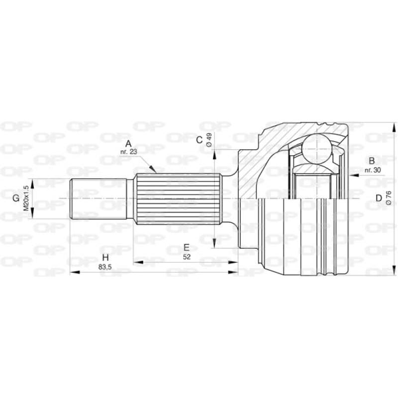 Embout de cardan avant (kit de réparation) OPEN PARTS CVJ5798.10 - Visuel 1
