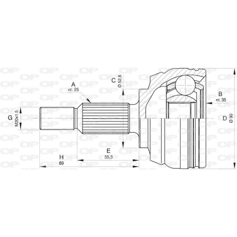 Embout de cardan avant (kit de réparation) OPEN PARTS CVJ5801.10 - Visuel 1