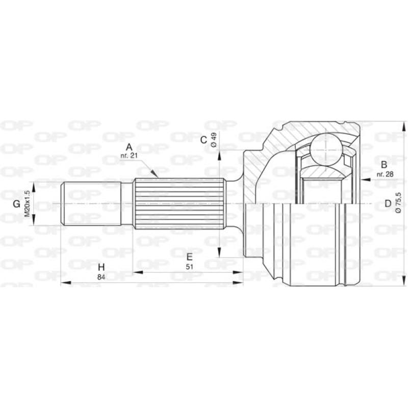 Embout de cardan avant (kit de réparation) OPEN PARTS CVJ5803.10 - Visuel 1