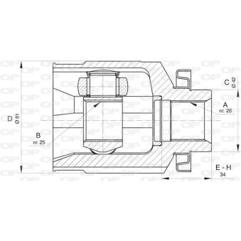 Embout de cardan avant (kit de réparation) OPEN PARTS OEM 495002E550