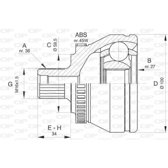 Embout de cardan avant (kit de réparation) OPEN PARTS OEM 8E0498099A