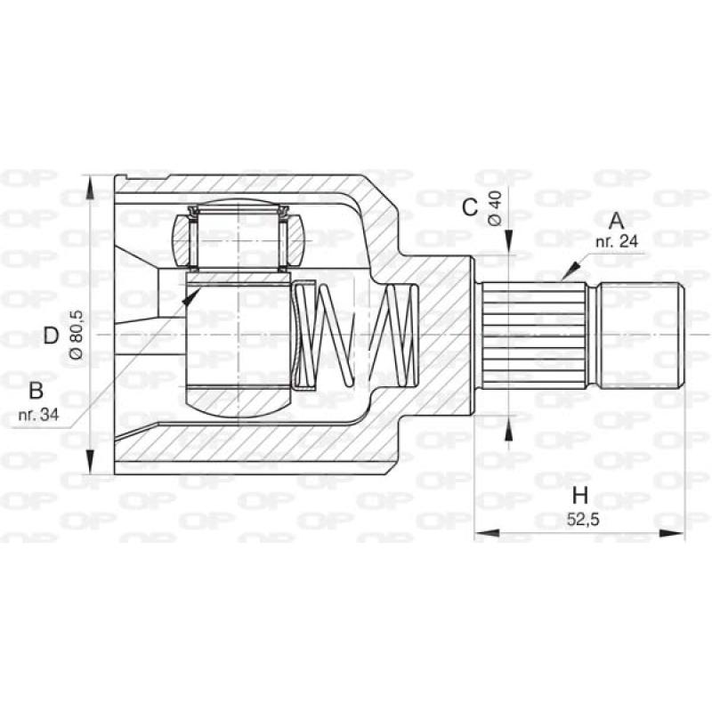 Embout de cardan avant (kit de réparation) OPEN PARTS CVJ5827.20 - Visuel 1