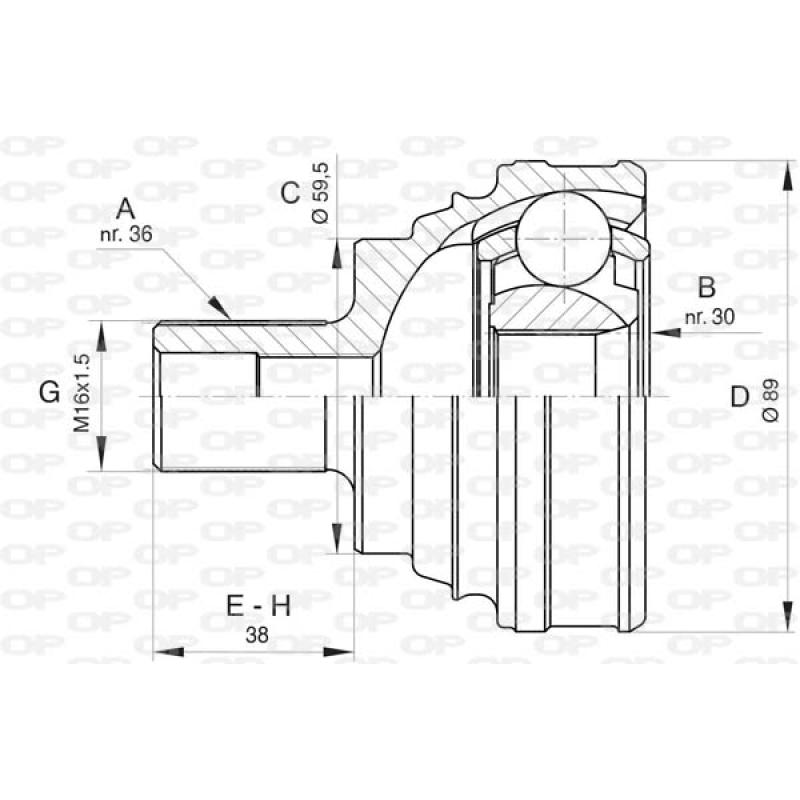Embout de cardan avant (kit de réparation) OPEN PARTS CVJ5828.10 - Visuel 1