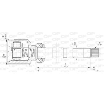Embout de cardan avant (kit de réparation) OPEN PARTS OEM 9806153180