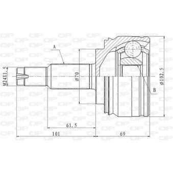 Embout de cardan avant (kit de réparation) OPEN PARTS [CVJ5845.10]