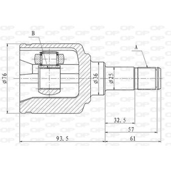 Embout de cardan avant (kit de réparation) OPEN PARTS [CVJ5855.20]