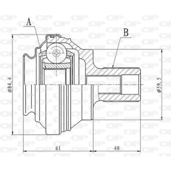 Embout de cardan avant (kit de réparation) OPEN PARTS CVJ5860.10 pour VOLKSWAGEN EOS S3 quattro - 310cv