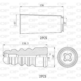 Kit de protection contre la poussière, amortisseur OPEN PARTS DCK5003.04 pour FORD FIESTA 1.9 TDI - 110cv