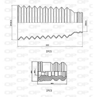 Kit de protection contre la poussière, amortisseur OPEN PARTS DCK5012.04 pour MERCEDES-BENZ CLK 200 Kompressor - 184cv