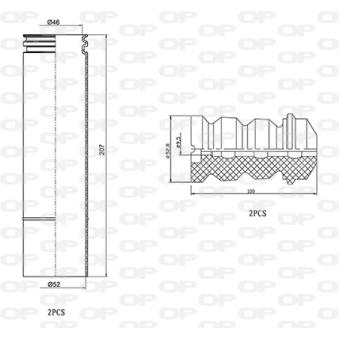 Kit de protection contre la poussière, amortisseur OPEN PARTS [DCK5025.04]