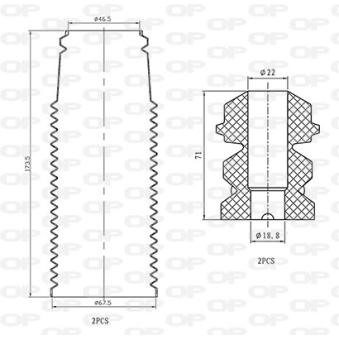 Kit de protection contre la poussière, amortisseur OPEN PARTS OEM 6122313