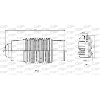 Kit de protection contre la poussière, amortisseur OPEN PARTS DCK5032.04 pour VOLKSWAGEN GOLF 1.9 TDI - 110cv