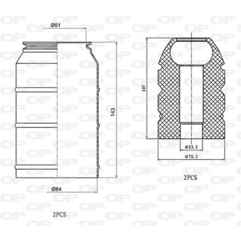 Kit de protection contre la poussière, amortisseur OPEN PARTS DCK5033.04 pour BMW Série 3 2.0 - 110cv