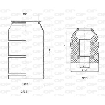 Kit de protection contre la poussière, amortisseur OPEN PARTS DCK5036.04 pour BMW Série 3 2.0 - 110cv