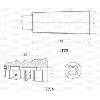 Kit de protection contre la poussière, amortisseur OPEN PARTS DCK5052.04 pour TOYOTA COROLLA 3.0 TDI - 204cv